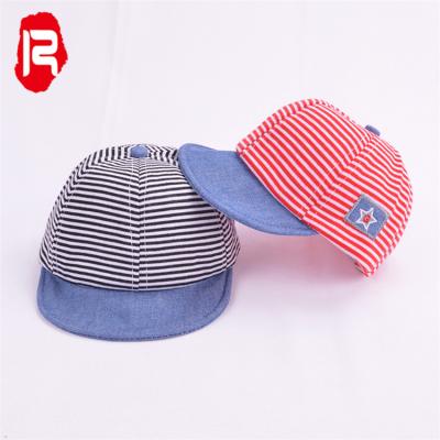 China COMMON Hot Selling Baby Amazon Design Casual Style Baby Boy Newborn Striped Infant Baseball Cap for sale