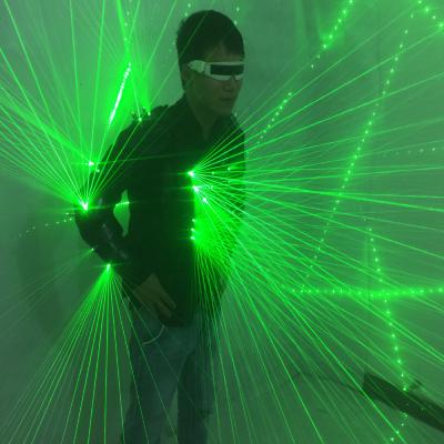 China Stilt Walker Green Laser Waistcoat LED Clothes, Laser Suits, 532nm Laser Man Suits For Nightclub Performers for sale