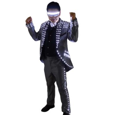 China COSTUME LED Host Suit, Luminous LED Tuxedo for Wedding Ceremonies, Magician Costumes. Bright Party Show Stage Costumes for sale