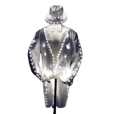 China SUIT Fashion Swallowtail LED Tuxedo LED Luminous Suits Dressing Suit Glowing Jacket for sale