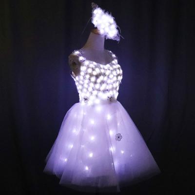 China New style dress LED light dress cocktail carnival costumes peacock design clothing for sale