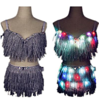 China BRA LED Clothes Luminous Ladies Luminous Bra Costume Shorts LED Ballet Costume Party Fits EL Product for sale