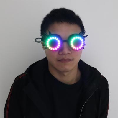 China Light Up 350+ PVC LED Glasses 350+ Epic Modes Programmable EDM Festival Praise Party Sunglasses for sale