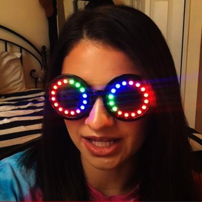 China Full Color PVC LED Glass Rainbow Colors Super Bright EDM Party DJ Stage Laser Show Sunglasses Eyewear for sale