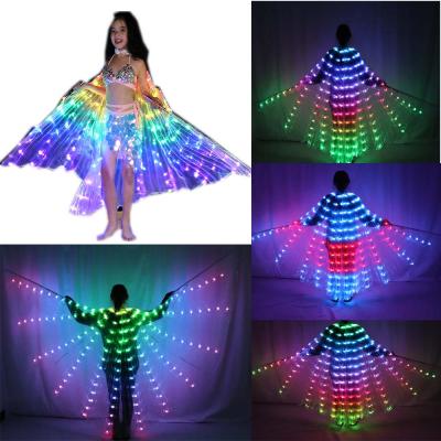 China BRA Kids LED Isis Wings Sticks Belly Dance Wing Stage Performance Girls Multi Colors Wings Led Butterfly Light 360 Degree for sale