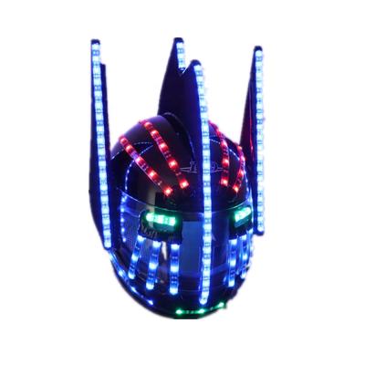 China LED Helmets Shape Marquee Helmet Luminous Flashing Glowing Waterfall Flow LED Robot Helmet Fits Accessories TEM008 for sale