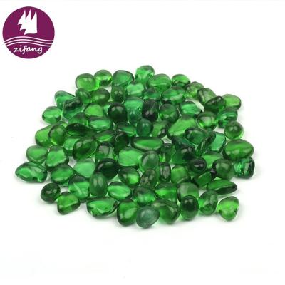 China Decorative Glass Stone Stocked Jade Green Fireglass Fire Pit New Fireplace Heaters for sale