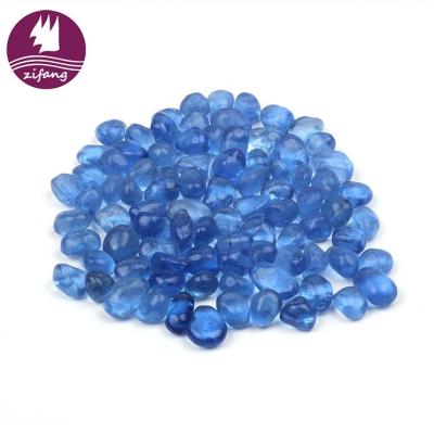 China High Quality Hot Sale Blue Color Rock Cashew Tree Universal Glass Fire Stocked Pit Glass Rocks for sale