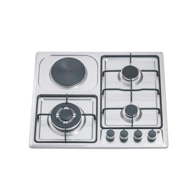 China Opertation Wholesale 59cm Stainless Steel Easy 1 Panel Electric Griddle With 3 Gas Burner Gas Hob For Azerbaijan Market for sale