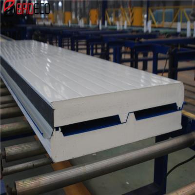 China Colored Soundproof Zinc Coated Composite Insulated PU Sandwich Roof Panel for sale