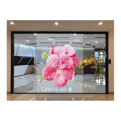 China P6 Led Advertising Video Transparent Led Adhesive Screen For Advertising Glass Wall Events Led Transparent Display for sale