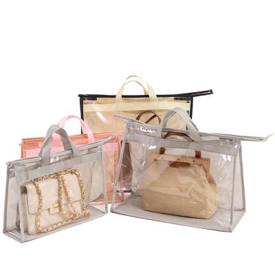 China Wholesale Hanging Transparent Waterproof Dustproof Handled Storage Bag PVC Travel Storage Bag for sale