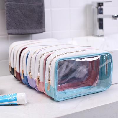 China Fashion Makeup Storage Transparent Bag Woman Waterproof Wash Bag Large Capacity Portable Handbag for sale