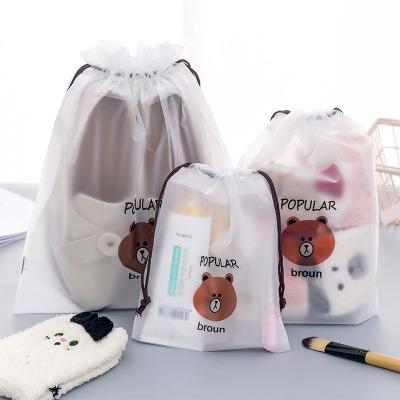 China Fashion Storage Bag Clothes Organizer Bag Transparent Drawstring Bag Portable Travel Storage Bag for sale