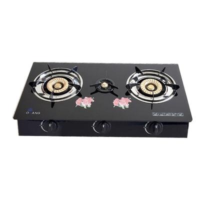 China Table Top 3 Burner Outdoor Home Appliance Glass Gas Stove (BW3206) for sale