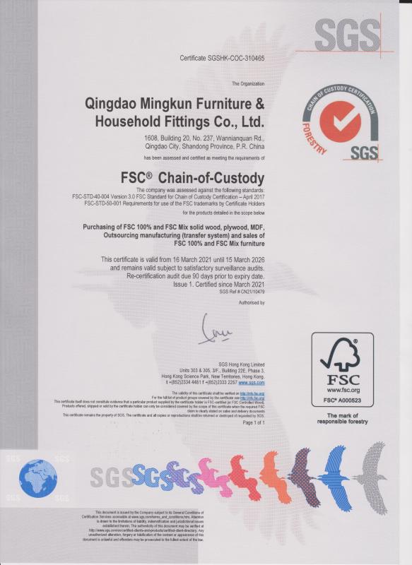 FSC - Qingdao Mingkun Furniture & Household Fittings Co., Ltd.