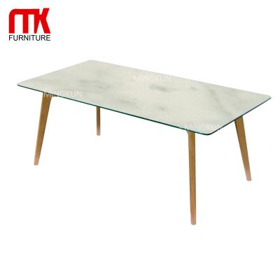 China Eco-friendly New Design Ceramic Table Top Set Solid Oak Dining Table Set Oak Table Leg for sale