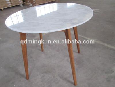 China Log Top Panel Leg and Marble Wood Dining Table for sale