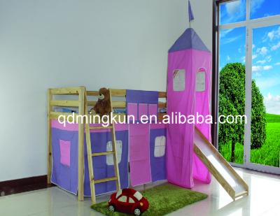 China Modern Fashionable Solid Wooden Kids Bunk Bed Kids Trace Bed With Slide For Sale for sale