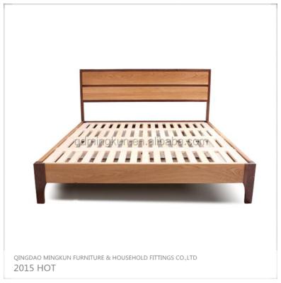 China Solid Wood White Oak Wood And Black Walnut American Bed King Size Bed for sale