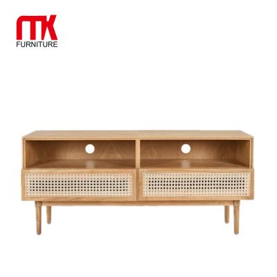 China Modern Modern Rattan Living Room Furniture TV Stand Solid Wood Cabinet for sale