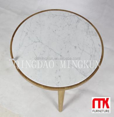 China Europe Eco Solid Wood Friend Oak Leg Side Table Northern Natural Stone Top Nesting Table Coffee Table for sale