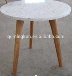 China Coffee table carved wooden marble top coffee table for sale