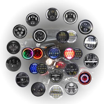 China New Aluminum Alloy OEM 7 Inch Round Led Headlights With Drl Turn Signals Faro Para Jeeps For Cowboy JK Headlamp for sale