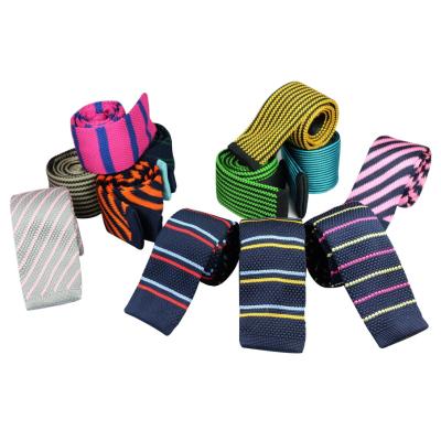 China Man 145cm*6cm Washable Striped Knitted Scarf Knit Skinny Narrow Thin Tie Neck Ties For Men 145cm*6cm for sale