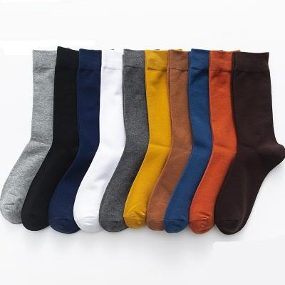 China Men's sporty dress business casual dress color cotton socks plus EU size 39-46 long socks for men for sale