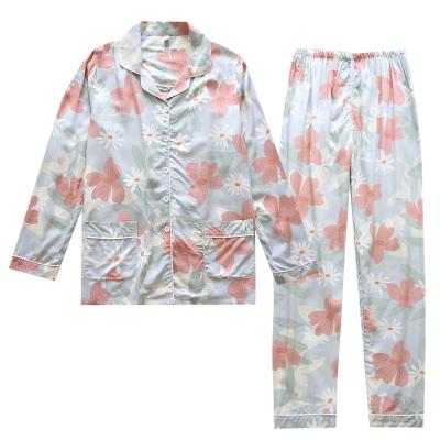 China Autumn Four Color Luxury Custom Made High Grade Rayon QUICK DRY Spring Designer Long Pajamas Suit for sale