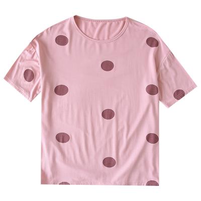 China Promotion New Polka Dot Ladies Short Sleeve Casual Tops From Anti-wrinkle Manufacturer for sale