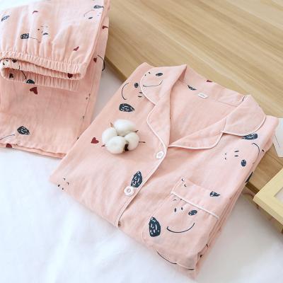 China New Home Clothes QUICK DRY Pajamas Women's Spring And Summer Cotton Long Sleeve Women's Home Clothes Suit Large for sale