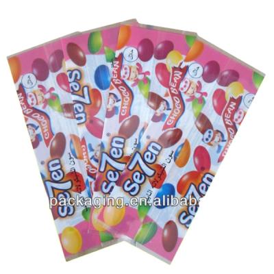 China Security Shape PVC Long Side Sealed Candy Chocolate Bag for sale