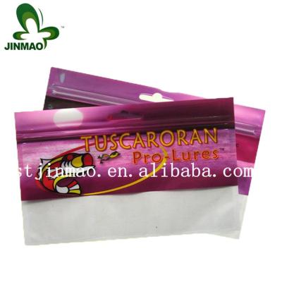 China Safety Fish Lure Pet Fish Food Packaging Bag With Window And Handle Laminated for sale