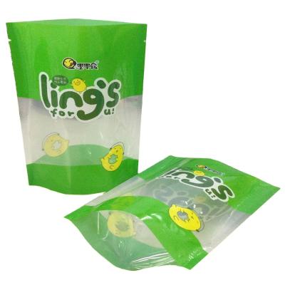 China Food Grade Moisture Proof Clear Window Stand Up Zip Lock Plastic Bag for sale