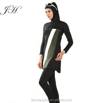 China Women's Full Coverage Modest Hijab Swimsuit Islamic Swimsuit Plus Size Breathable Muslim Swimwear for sale