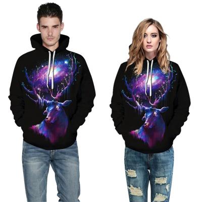 China 2020 Breathable Stylish Cute Animal Printed 3D Sweaters Plus Size Hoodies Pullover Pockets Coat Couple Christmas Sweatshirts for sale