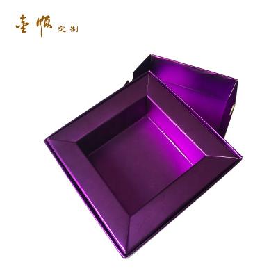 China Highly Cost Effective Recycled Materials Glitter Paper Gift Packing Purple Electronic Box for sale