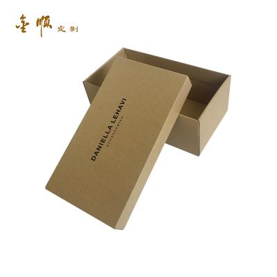 China Recycled Materials Eco - Friendly Brown Kraft Paper / Shoe Paper Box Shoe Box Corrugated Paper Packaging for sale