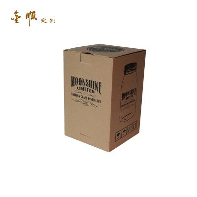 China Customized Custom Handmade Brown Shape Cardboard Kraft Paper Gift Box For Bottle Box Packaging for sale