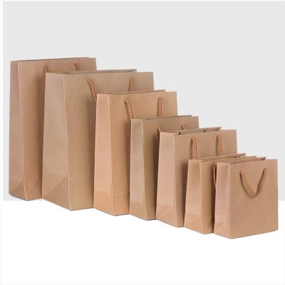 China New Design Recyclable Gift Paper Shopping Bag With Handle , Custom Craft Brown Kraft Paper Bag for sale