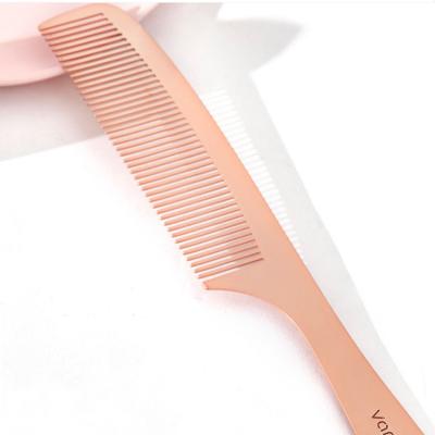 China Hot Selling Waterproof Handle Mounted Gold Metal Stainless Steel Hair Comb Portable Salon Hairdressing Comb for sale