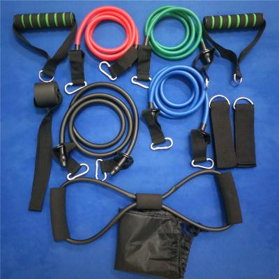 China Eco-Friendly Resistance Bands Set 11 Pcs With Handles Door Anchor Ankle Straps And Carry Bag For Home Gym Equipment for sale