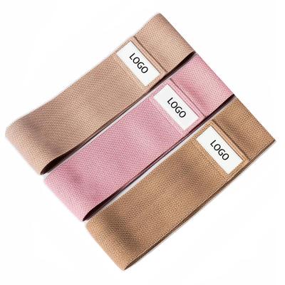 China 2022 Eco-Friendly Logo Non Slip Small Hip Brown Circle 3 Tier Resistance Band Beige Rose Gold Booty Bands For Glutes Loop Exercise for sale