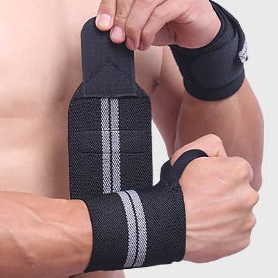 China Custom Logo Weight Lifting Wrist Wraps Bandage Support Straps Gloves Gym Fitness Training Eco-friendly Wristband Adjust Wrist for sale