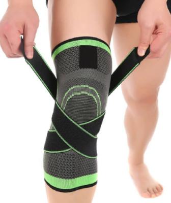 China Wave Tape Anti-Slip Knee Protector 3D Joint Support Knee Brace Protector Knitted Elastic Nylon Knee Supports Sleeve Compression Sports Knee Brace Belt for sale