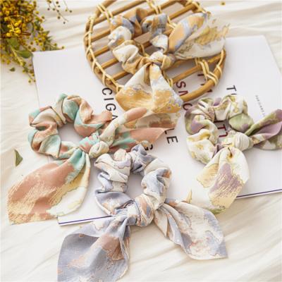 China European and American Cute Soft Summer Elastic Band Hair Accessories Women's Insti Style Colorful Link Dye Scrunchies for sale