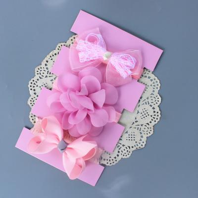 China Sweet 3Pics/Set Children's Hair Bow Headband Set Gift Box Wholesale Baby Hair Accessories Wedding Party Baby Hair Band for sale