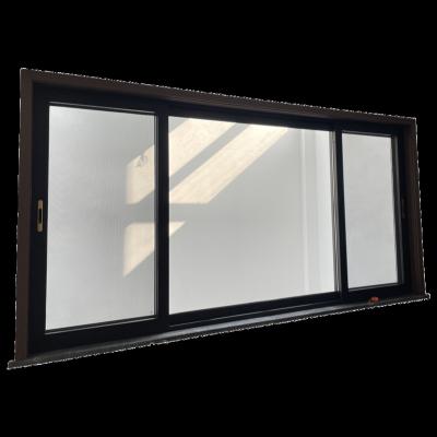 China 2022 New Design Magnetic Thermal Outdoor Black 3 Track Black Aluminum Screen Sliding Windows With Mosquito Net Modern Home for sale